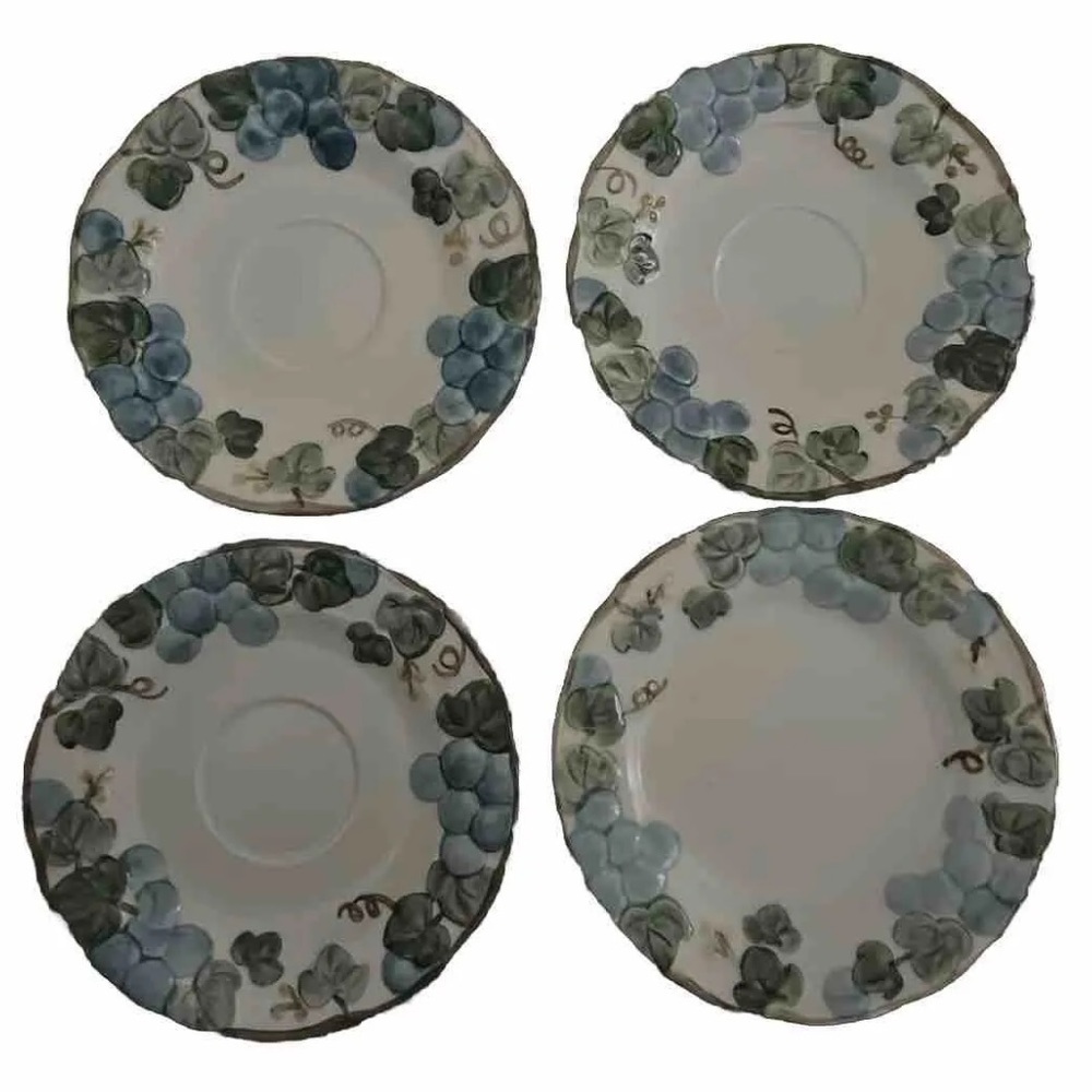 Vintage Metlox Poppytrail Four
Sculptured Blue Grape 6-1/8" Saucer
Plate